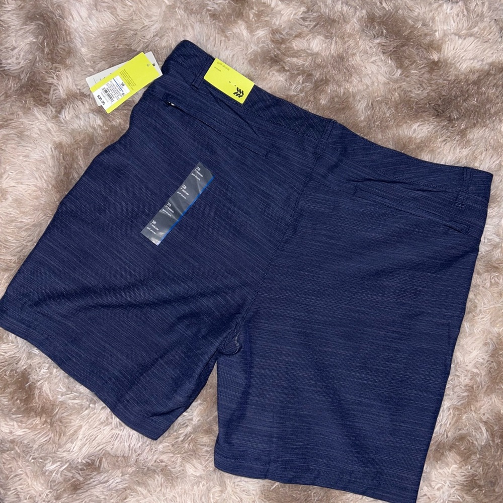 NWT All in Motion, 38 Men’s Golf Shorts 7” Dark Blue, Unlined Secure Zip Pocket - Picture 4 of 6